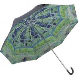 名画晴雨兼用折り畳み傘　モネ　睡蓮の池　UVカット率99%以上